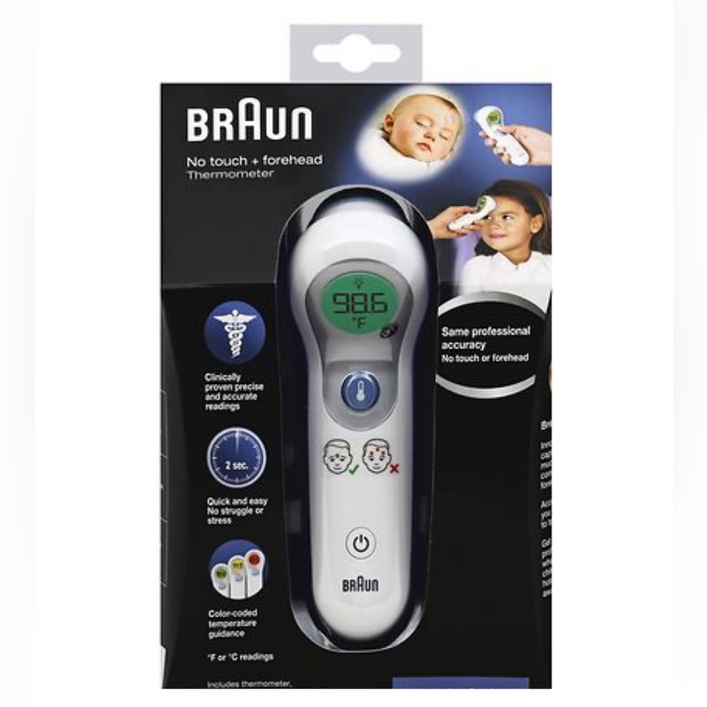 Braun No Touch Forehead Thermometer #1 Brand Recommended by Pediatricians F or C